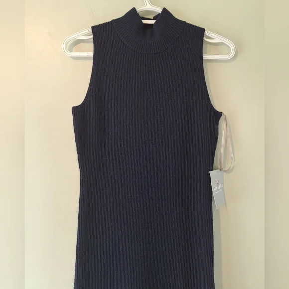 NWT Athleta Winterlude Sz XXS Merino Wool Burgundy Mockneck Sleeveless Dress - Picture 4 of 7